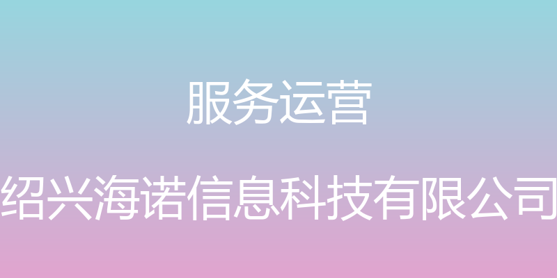 服务运营 - 绍兴海诺信息科技有限公司